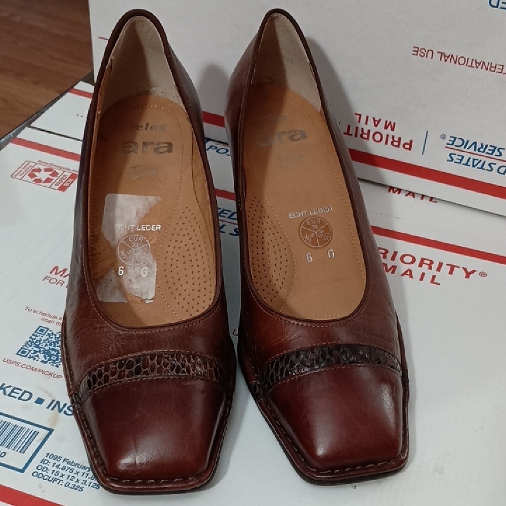 ARA FLEX RELAX Elegant Brown Leather Women's Shoes SIZE 39/8.5 - Picture 2 of 6